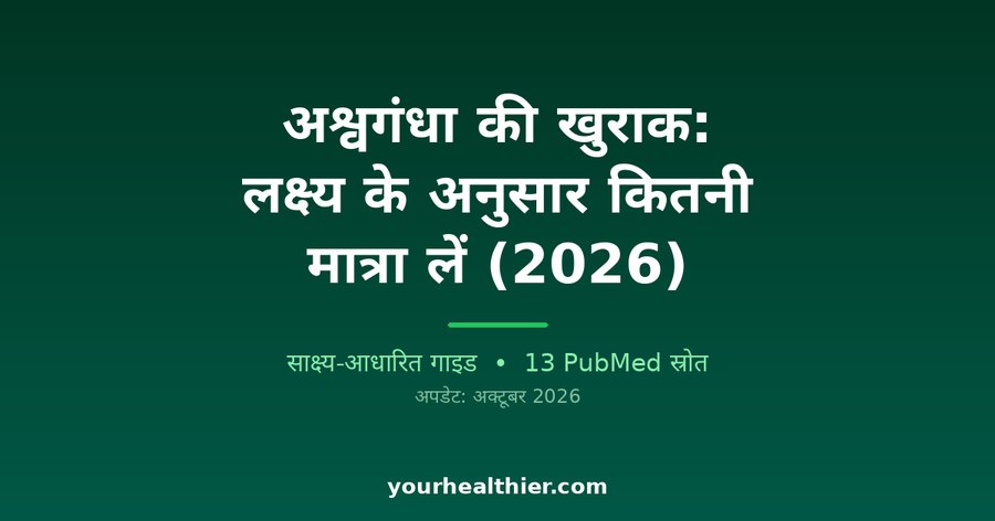 अश्वगंधा की खुराक: लक्ष्य के अनुसार कितनी मात्रा लें (2026)