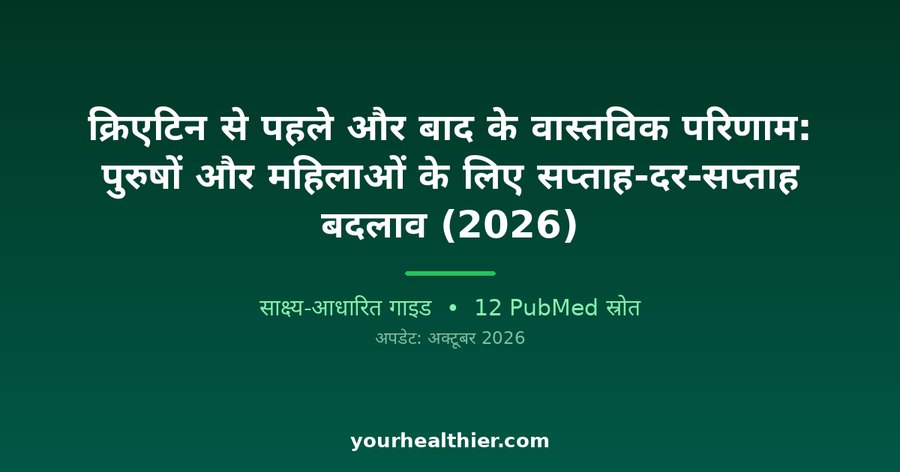 क्रिएटिन से पहले और बाद के वास्तविक परिणाम: पुरुषों और महिलाओं के लिए सप्ताह-दर-सप्ताह बदलाव (2026)
