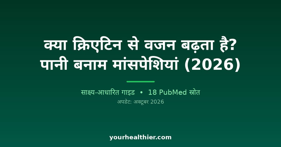 क्या क्रिएटिन से वजन बढ़ता है? पानी बनाम मांसपेशियां (2026)