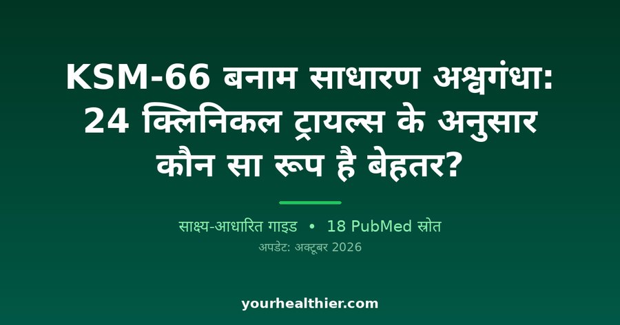 KSM-66 बनाम साधारण अश्वगंधा: 24 क्लिनिकल ट्रायल्स के अनुसार कौन सा रूप है बेहतर?