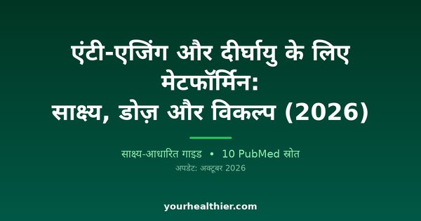 एंटी-एजिंग और दीर्घायु के लिए मेटफॉर्मिन: साक्ष्य, डोज़ और विकल्प (2026)