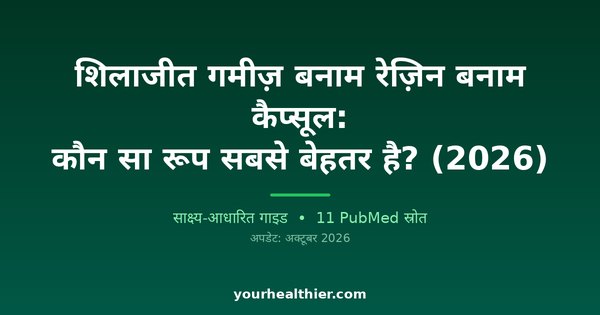 शिलाजीत गमीज़ बनाम रेज़िन बनाम कैप्सूल: कौन सा रूप सबसे बेहतर है? (2026)